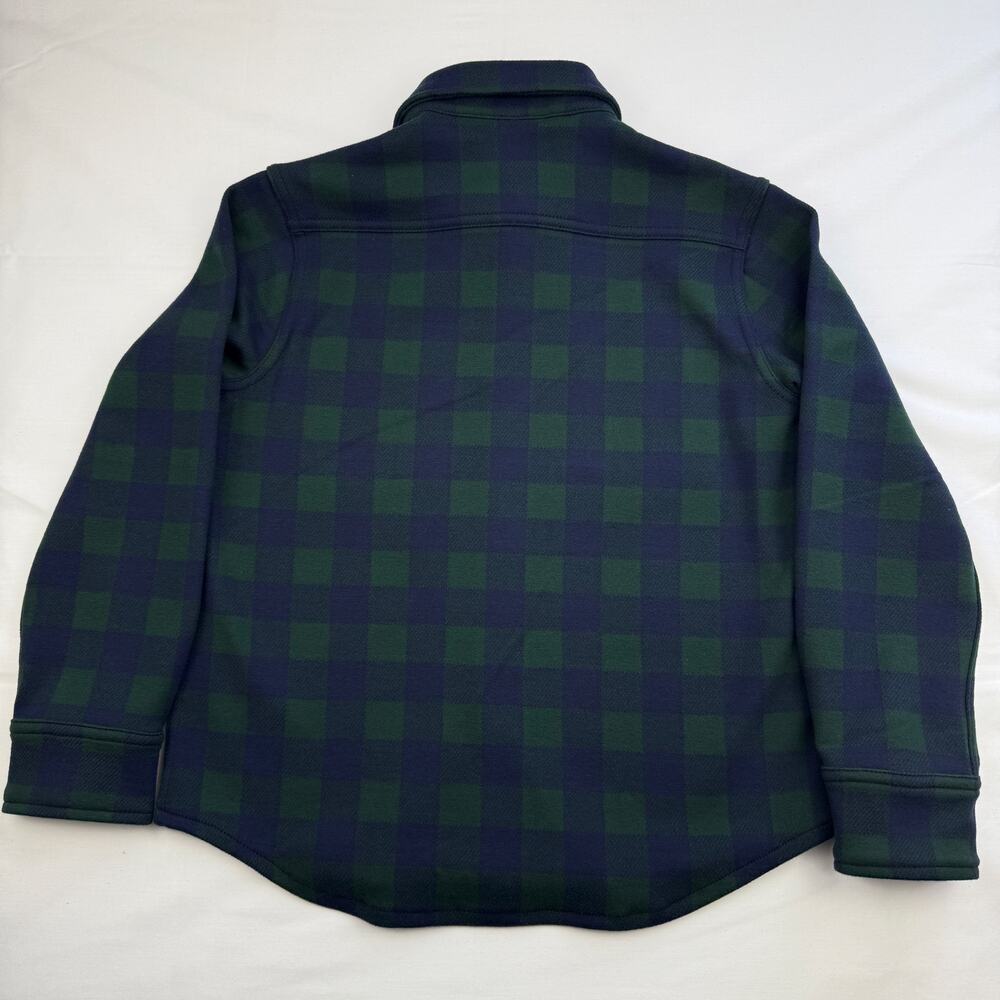 Crewcuts Shirt Jacket Boys 8 Green Blue Buffalo Check Flannel Cabincore NWT - Picture 5 of 6
